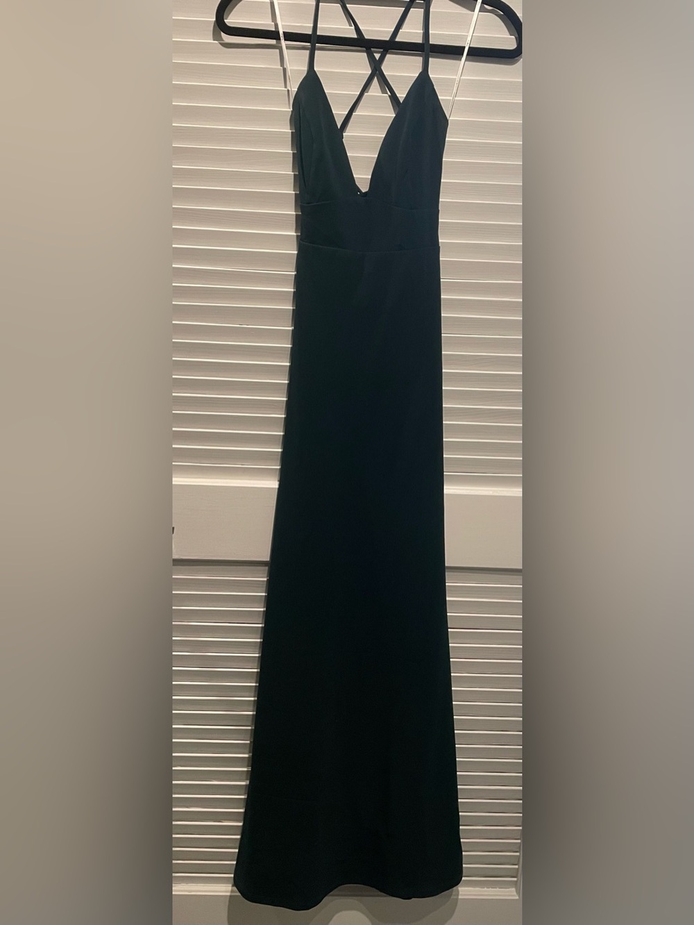 Lulu's Forest Green Strappy V-Neck Maxi Dress